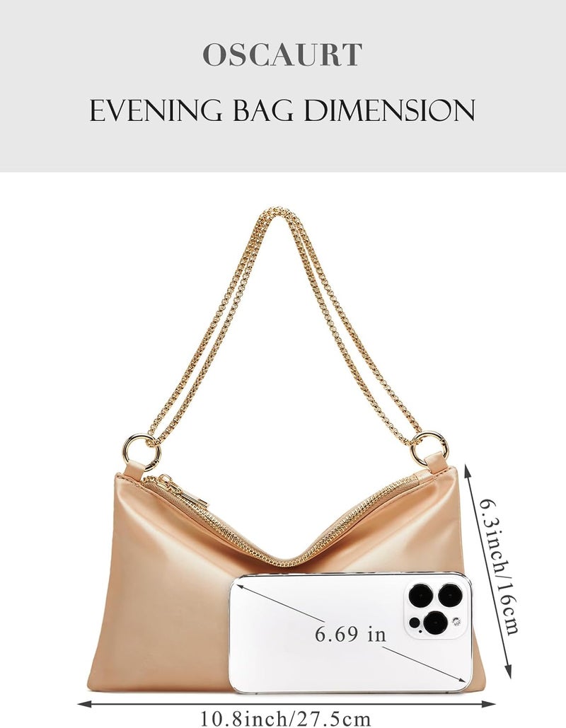oscaurt Women's Evening Handbag Satin Shoulder Bag Purse for Prom Engagement Cocktail Party Wedding - Image 4